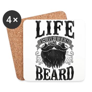 Beard Lover Bearded Man Life Is - Coasters (set of 4) - white - Front