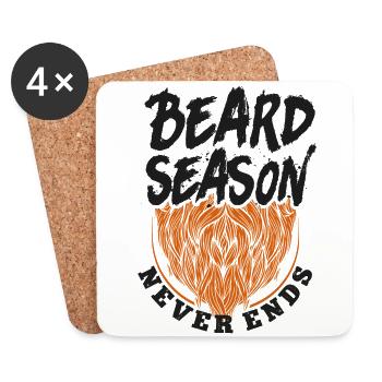 Amoureux de la barbe Homme barbu Ginger - Dessous de verre (lot de 4) - blanc - Devant