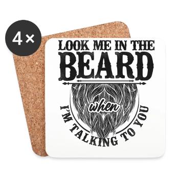 Amateur de barbe Homme barbu Regardez-moi à l’intérieur - Dessous de verre (lot de 4) - blanc - Devant