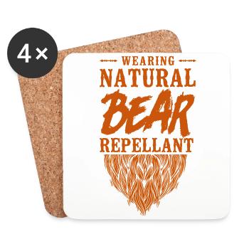 Amoureux de la barbe Homme barbu Ginger - Dessous de verre (lot de 4) - blanc - Devant