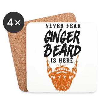 Amoureux de la barbe Homme barbu Ginger - Dessous de verre (lot de 4) - blanc - Devant