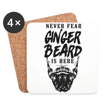 Amoureux de la barbe Homme barbu Ginger - Dessous de verre (lot de 4) - blanc - Devant