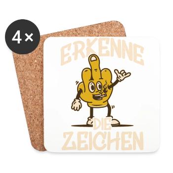 Erkenne die Zeichen! Party Disco Konzert Festival - Untersetzer (4er-Set) - Weiß - Vorne