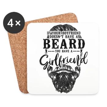 Amoureux de la barbe Homme barbu Si votre - Dessous de verre (lot de 4) - blanc - Devant