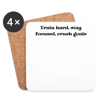 Fitness - Train hard, stay focused, crush goals - Coasters (set of 4) - white - Front