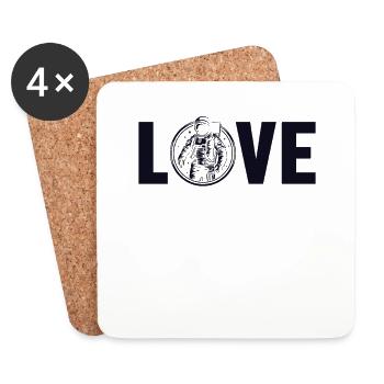 Astronaut Love Taikonaut Cosmonaut Spaceship - Coasters (set of 4) - white - Front