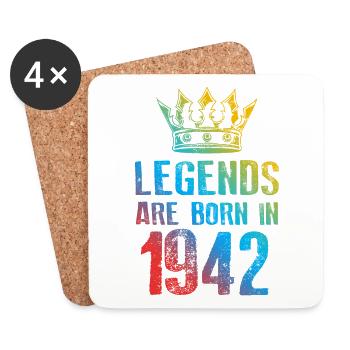1942 Legends Born In - Coasters (set of 4) - white - Front