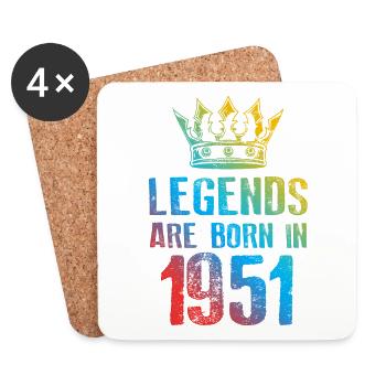 1951 legends born in - Untersetzer (4er-Set) - Weiß - Vorne
