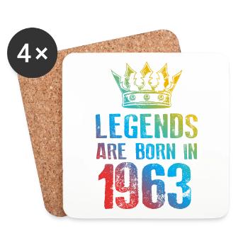 1963 legends born in - Untersetzer (4er-Set) - Weiß - Vorne