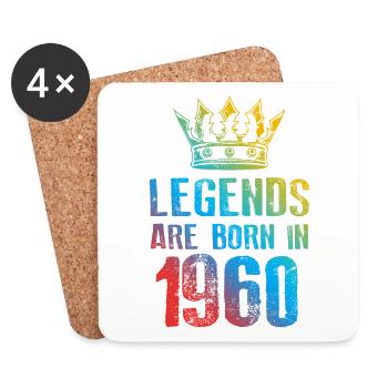 1960 Légendes nées en - Dessous de verre (lot de 4) - blanc - Devant