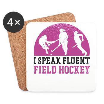Field Hockey I Speak Fluent Field - Untersetzer (4er-Set) - Weiß - Vorne