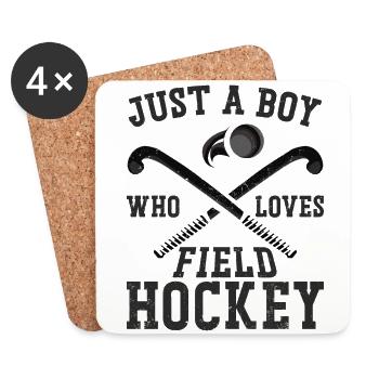 Field Hockey Boy Just A Boy Who - Coasters (set of 4) - white - Front