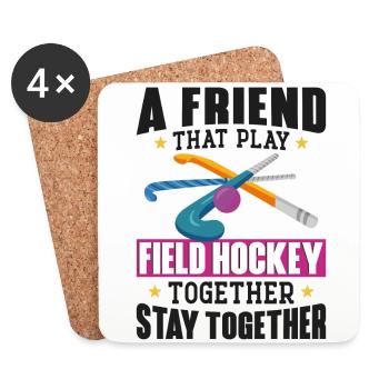 Field Hockey Friends Besties Buddy - Untersetzer (4er-Set) - Weiß - Vorne