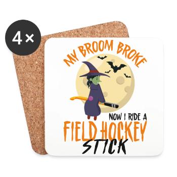 Field Hockey Halloween Witch My - Coasters (set of 4) - white - Front