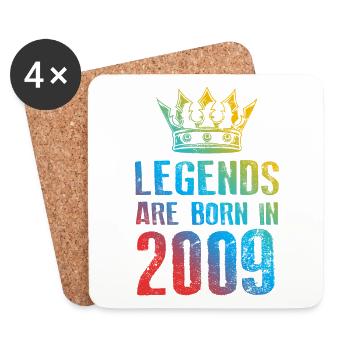 2009 legends born in - Untersetzer (4er-Set) - Weiß - Vorne