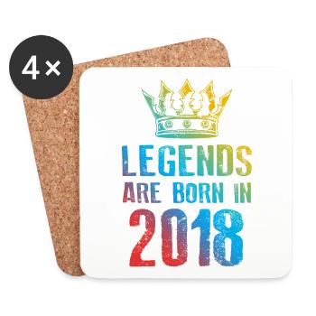 2018 legends born in - Coasters (set of 4) - white - Front