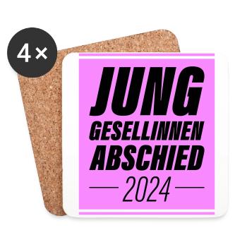 Junggesellinnenabschied 2024 Jga - Untersetzer (4er-Set) - Weiß - Vorne
