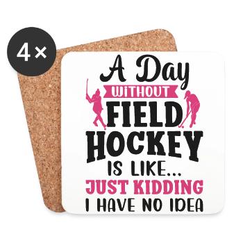 Field Hockey A Day Without Field - Untersetzer (4er-Set) - Weiß - Vorne