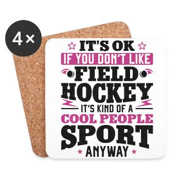 Field Hockey It's Ok If You Don't - Untersetzer (4er-Set) - Weiß - Vorne
