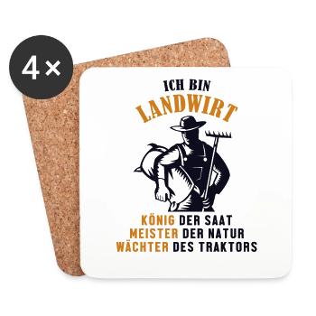 Landwirt König Meister Wächter Landwirtschaft - Untersetzer (4er-Set) - Weiß - Vorne