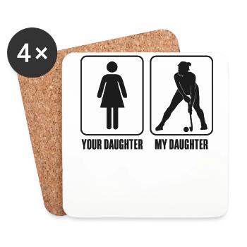 Hockey sur gazon ta fille ma - Dessous de verre (lot de 4) - blanc - Devant