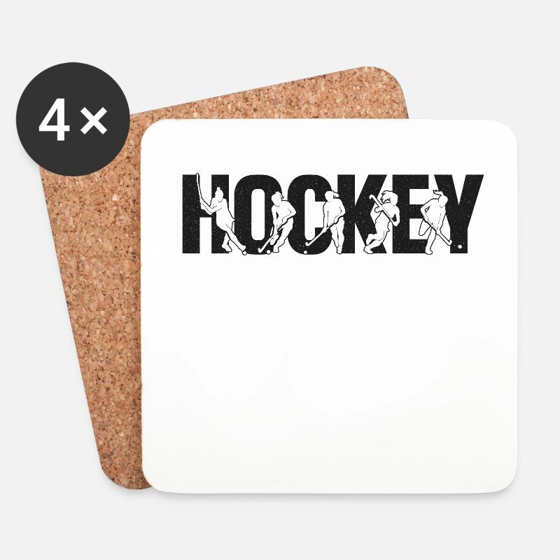 Field Hockey Hockey - Untersetzer (4er-Set) - Weiß