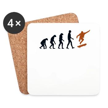 Skateboard Evolution Skatepark Skatergirl Skater - Untersetzer (4er-Set) - Weiß - Vorne