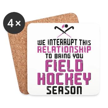 Field Hockey Boyfriend We - Untersetzer (4er-Set) - Weiß - Vorne