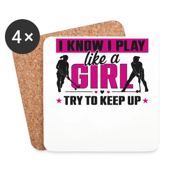 Field Hockey I Know I Play Like A - Coasters (set of 4) - white - Front