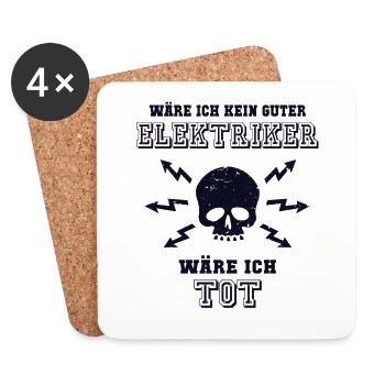 Guter Elektriker Elektroinstallateur Elektroniker - Untersetzer (4er-Set) - Weiß - Vorne