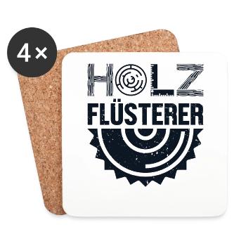 Holzflüsterer Tischler Holztechniker Carpenter - Untersetzer (4er-Set) - Weiß - Vorne