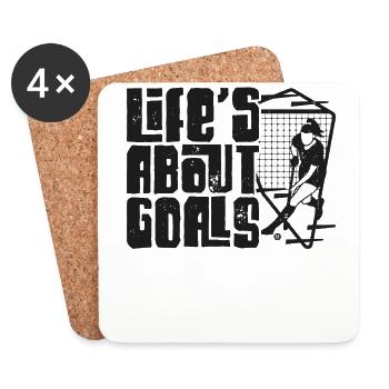 La vie de hockey sur gazon est une question d’objectifs - Dessous de verre (lot de 4) - blanc - Devant