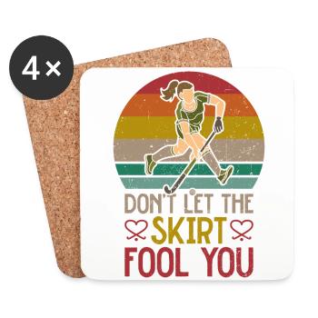 Field Hockey Don't Let The Skirt - Coasters (set of 4) - white - Front