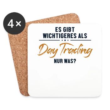 Wichtigeres als Day Trading Aktienmarkt Trader - Untersetzer (4er-Set) - Weiß - Vorne