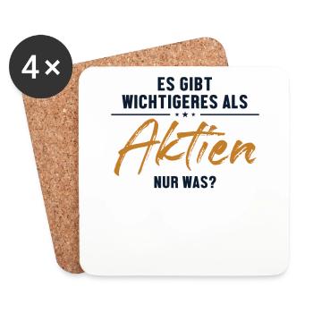 Wichtigeres als Aktien Börse Aktienmarkt Trader - Untersetzer (4er-Set) - Weiß - Vorne