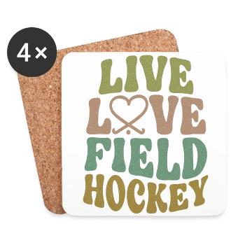 Field Hockey Live Love Field - Untersetzer (4er-Set) - Weiß - Vorne