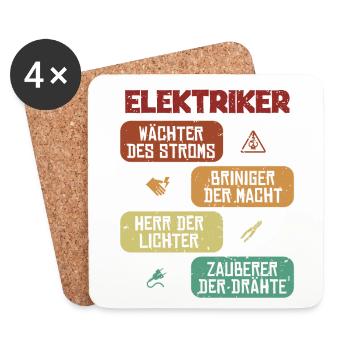 Wächter Bringer Herr Zauberer Elektrotechniker - Untersetzer (4er-Set) - Weiß - Vorne