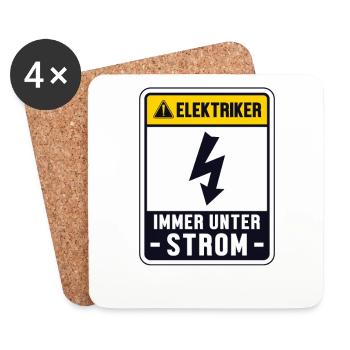 Immer unter Strom Elektroniker Elektrotechniker - Untersetzer (4er-Set) - Weiß - Vorne