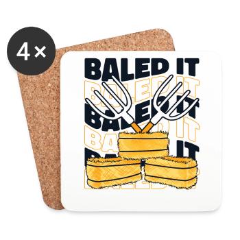 Baled It Landwirtschaft Biobauer Bauer - Untersetzer (4er-Set) - Weiß - Vorne