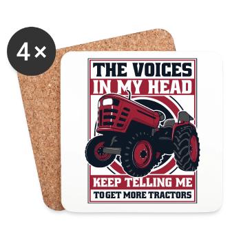 Voices In Head Telling Me Get More Tractors Bauer - Untersetzer (4er-Set) - Weiß - Vorne