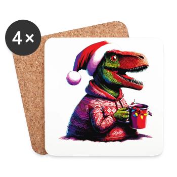 Dino boit du vin chaud - Dessous de verre (lot de 4) - blanc - Devant