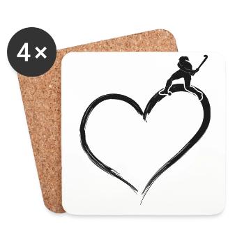 Field Hockey Heart - Untersetzer (4er-Set) - Weiß - Vorne