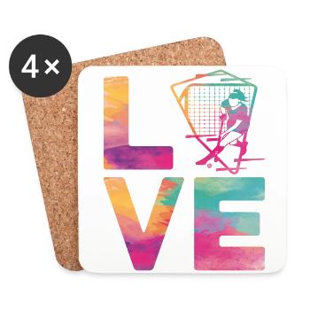 Field Hockey Watercolor Love - Untersetzer (4er-Set) - Weiß - Vorne
