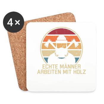 Real Men Working With Wood Carpenter Carpenter - Coasters (set of 4) - white - Front