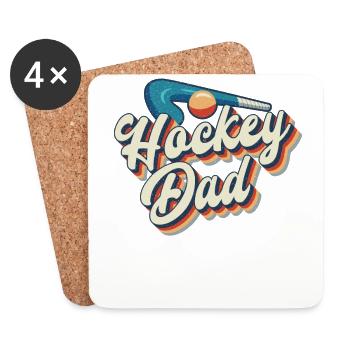 Papa Hockey Sur Gazon Papa Hockey Rétro - Dessous de verre (lot de 4) - blanc - Devant