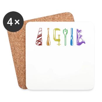 Carpenter LGBT Rainbow Carpenter Wood Mechanic - Coasters (set of 4) - white - Front