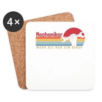 Mechaniker mehr als ein Beruf Mechatroniker Kfz - Untersetzer (4er-Set) - Weiß - Vorne