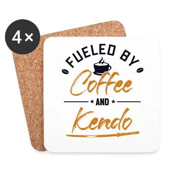 Fueled by Coffee and Kendo Kenjutsu Kata Katana - Coasters (set of 4) - white - Front