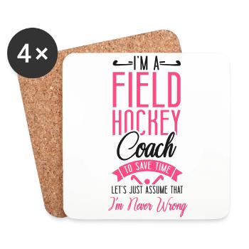 Field Hockey Coach I'm A Field - Untersetzer (4er-Set) - Weiß - Vorne