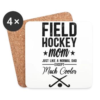Maman de hockey sur gazon Maman de hockey sur gazon - Dessous de verre (lot de 4) - blanc - Devant